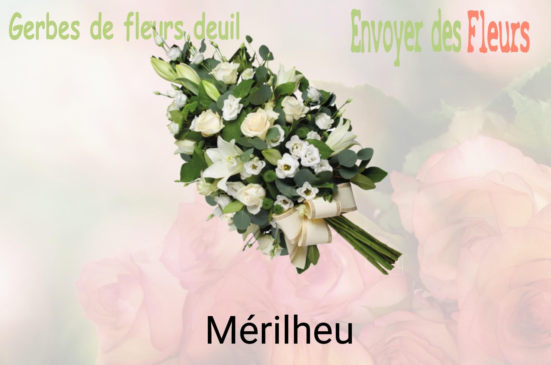 Gerbe de fleurs de deuil livrée à Mérilheu